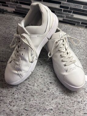 Men's On Cloud Roger Advantage White Leather Low-Top Sneakers size 12